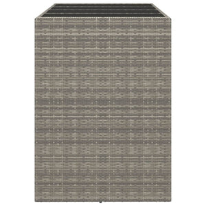 Grauer Bartisch mit Glasplatte 145x80x110cm