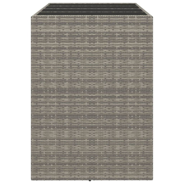 Grauer Bartisch mit Glasplatte 145x80x110cm