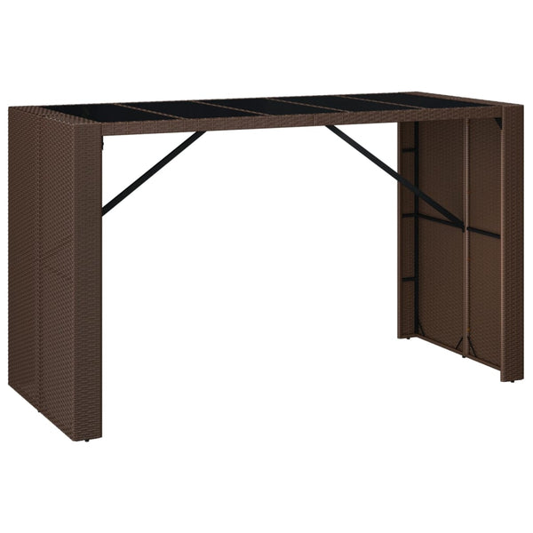 Bartisch Braun Poly Rattan 185x80x110 cm
