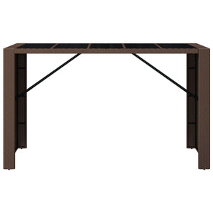 Bartisch Braun Poly Rattan 185x80x110 cm