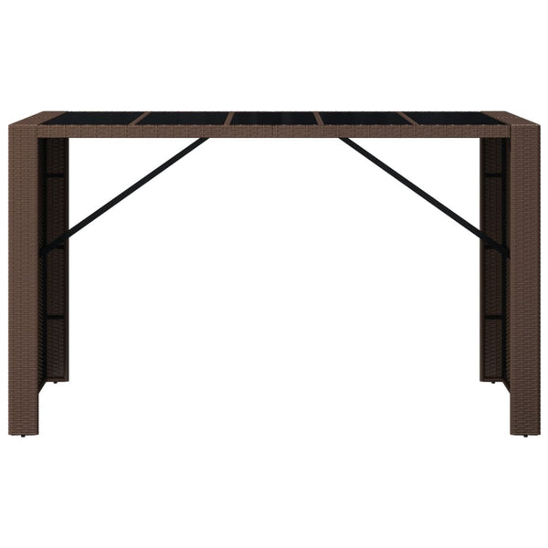 Bartisch Braun Poly Rattan 185x80x110 cm