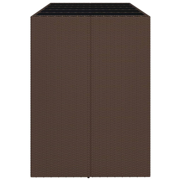 Bartisch Braun Poly Rattan 185x80x110 cm