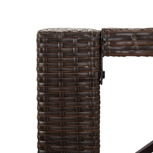 Bartisch Braun Poly Rattan 185x80x110 cm