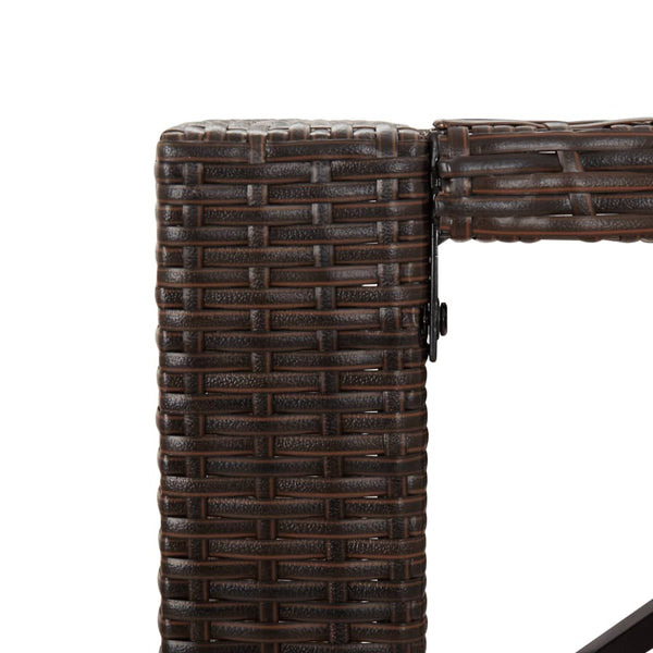 Bartisch Braun Poly Rattan 185x80x110 cm