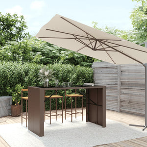 Bartisch Braun Poly Rattan 185x80x110 cm