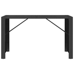 vidaXL Table de bar avec plateau en verre Noir 185x80x110 cm Résine tressée