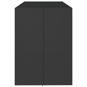 vidaXL Table de bar avec plateau en verre Noir 185x80x110 cm Résine tressée