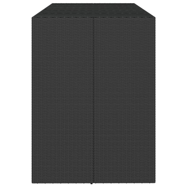 vidaXL Table de bar avec plateau en verre Noir 185x80x110 cm Résine tressée
