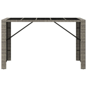 Grauer Bartisch mit Glasplatte 185x80x110 cm