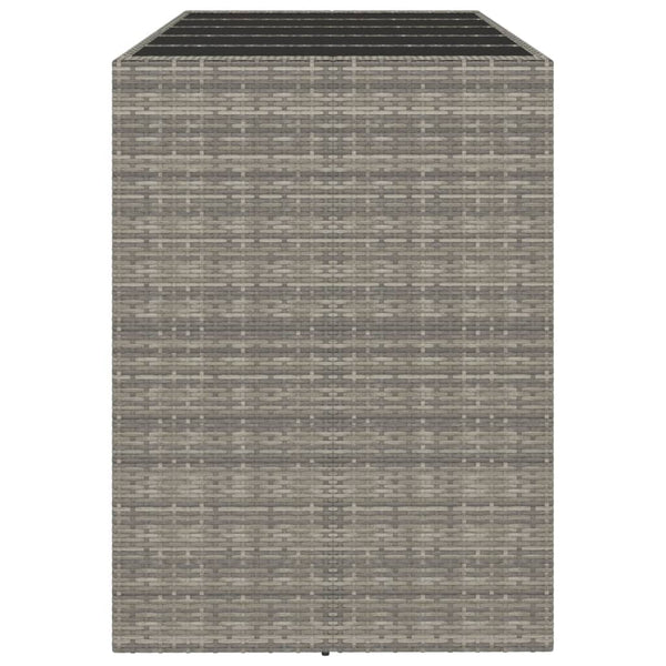Grauer Bartisch mit Glasplatte 185x80x110 cm