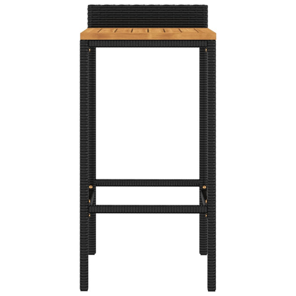 Barhocker 2er Set, Akazienholz & Poly Rattan