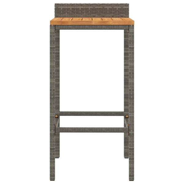 Barhocker 2er Set Grau Akazienholz