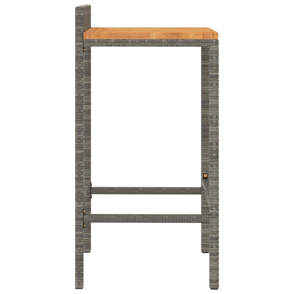 Barhocker 2er Set Grau Akazienholz