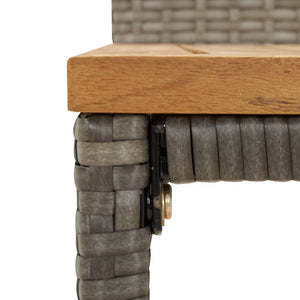 Barhocker 2er Set Grau Akazienholz