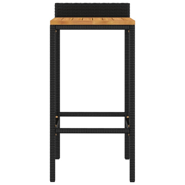 Barhocker 4er Set, Akazienholz & Poly Rattan