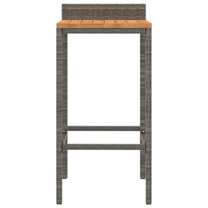 Barhocker 4er Set Grau Akazienholz