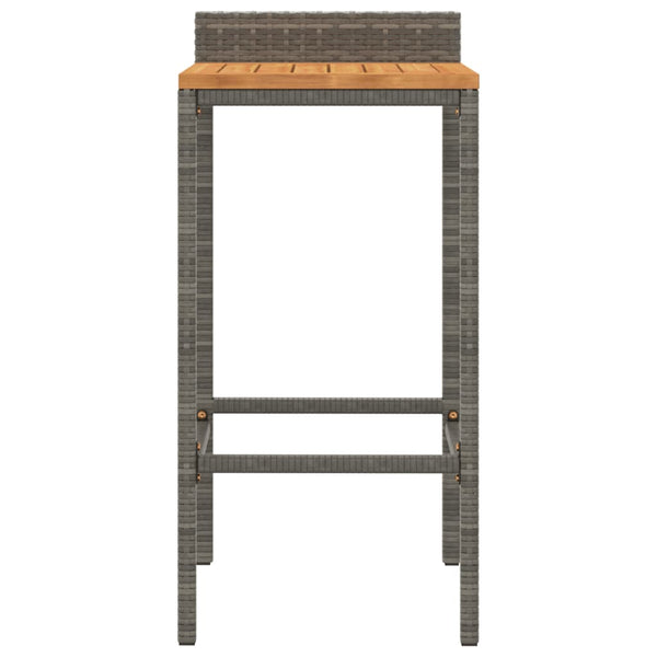 Barhocker 4er Set Grau Akazienholz