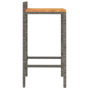 Barhocker 4er Set Grau Akazienholz