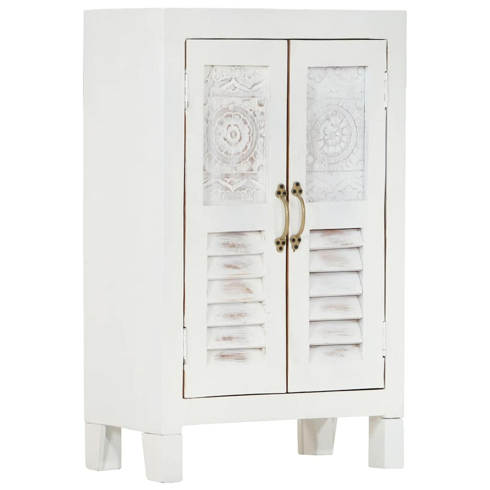 vidaXL Sideboard White 55x30x90 cm Solid Acacia Wood