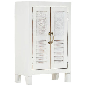 Weißes Sideboard 55 cm Akazie Massivholz
