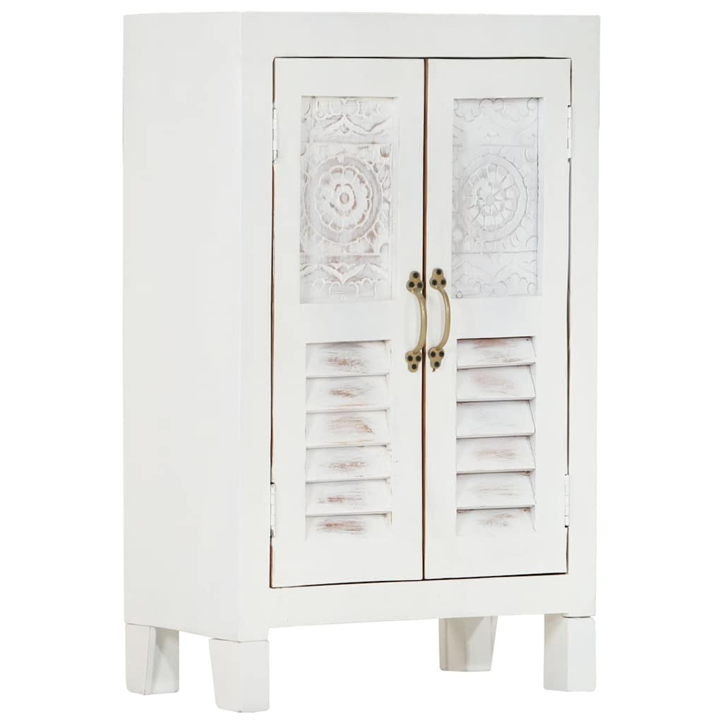 Weißes Sideboard 55 cm Akazie Massivholz