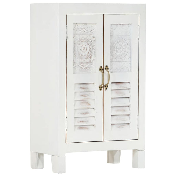 Weißes Sideboard 55 cm Akazie Massivholz