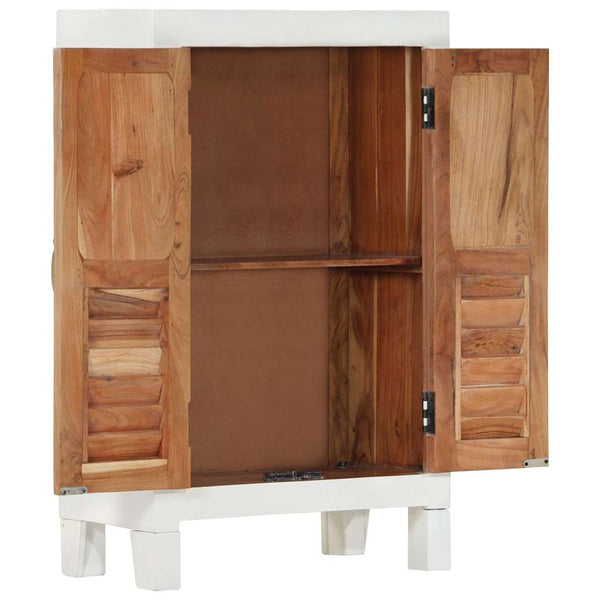 Weißes Sideboard 55 cm Akazie Massivholz