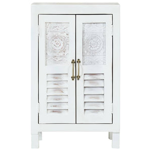 Weißes Sideboard 55 cm Akazie Massivholz