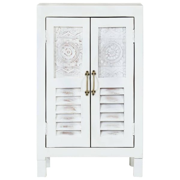 Weißes Sideboard 55 cm Akazie Massivholz