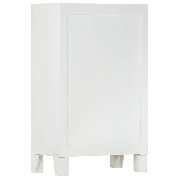 Weißes Sideboard 55 cm Akazie Massivholz
