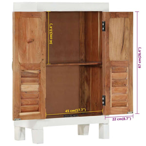 Weißes Sideboard 55 cm Akazie Massivholz