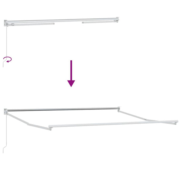 Ausziehbarer Sonnenschirm Weiß 350x250cm