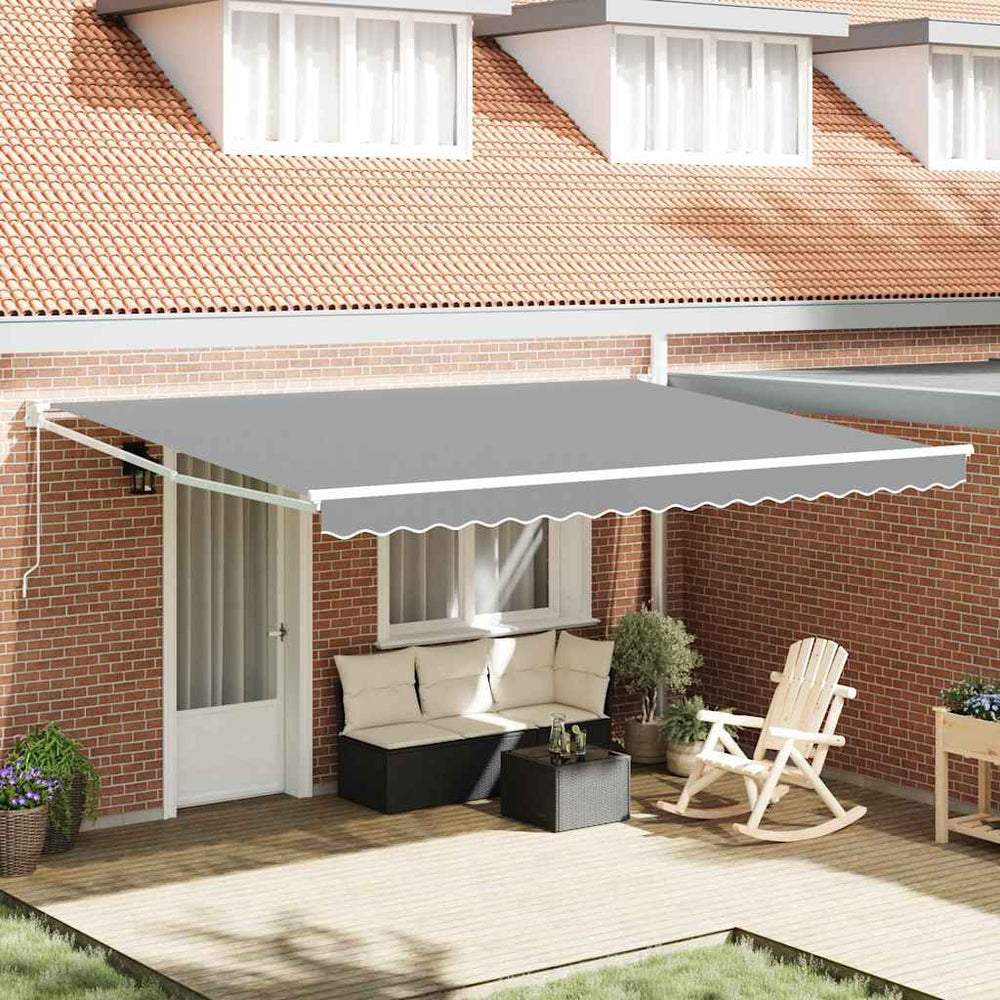 vidaXL Cadre de parasol rétractable Blanc 450 x 300 cm Aluminium