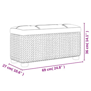 vidaXL Bancs de rangement avec coussins marron 2 pcs 69 cm Jonc