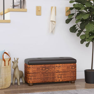 vidaXL Bancs de rangement avec coussins marron 2 pcs 69 cm Jonc