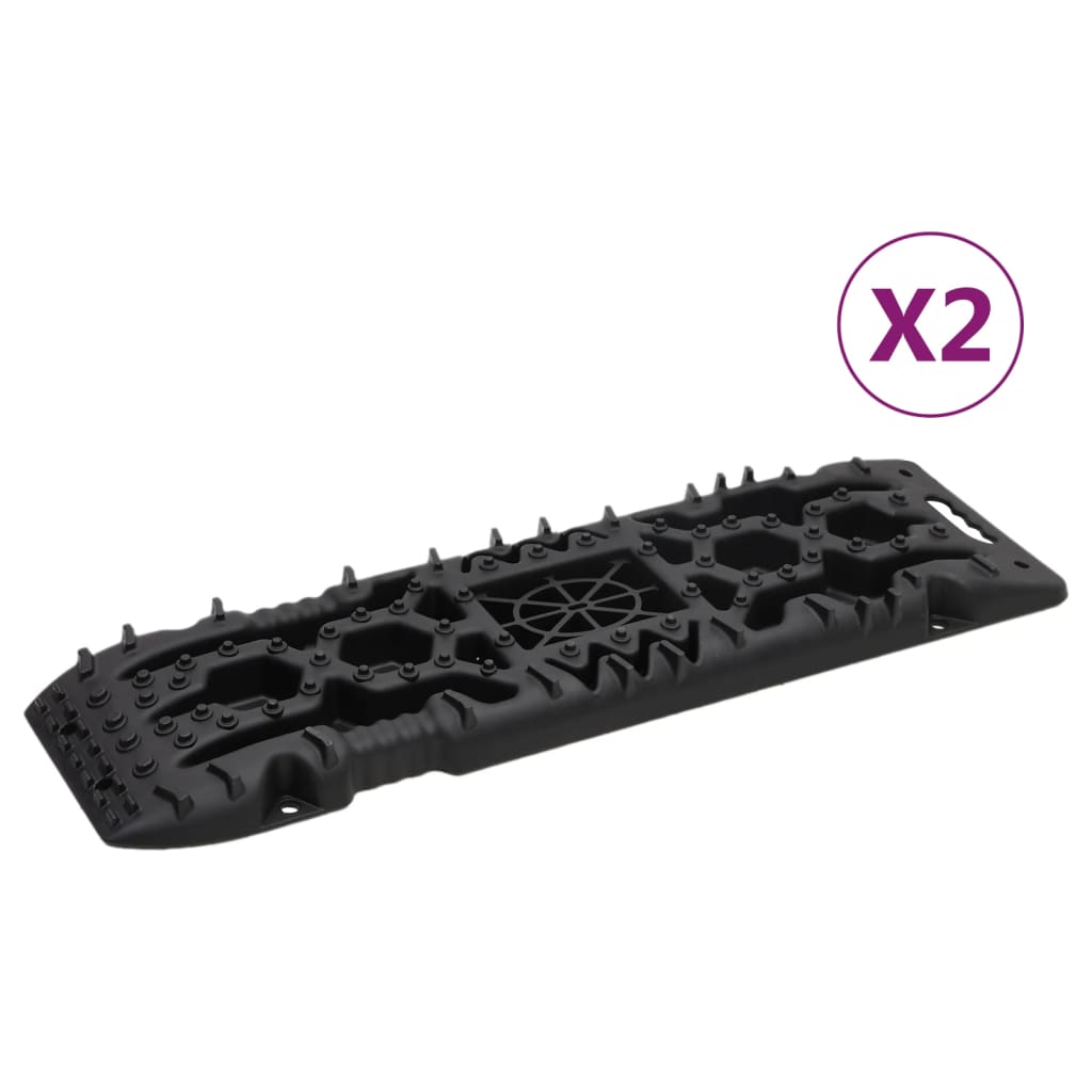 Traktionsmatten, 2 Stk., 107x31x7 cm, Schwarz