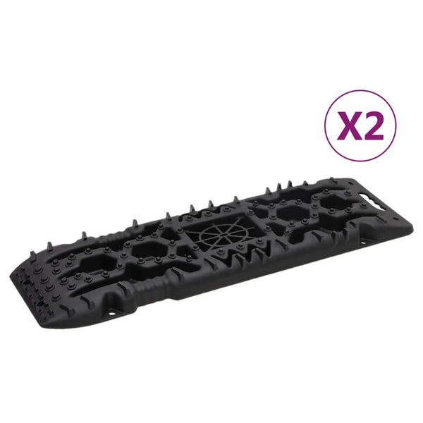 Traktionsmatten, 2 Stk., 107x31x7 cm, Schwarz