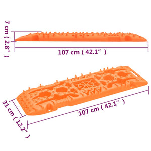 Traktionsmatten, 2 Stk., Orange, 107 cm