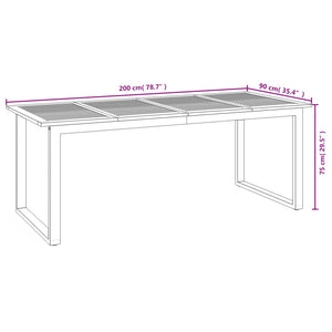 Gartentisch Akazie Massivholz 200x90 cm