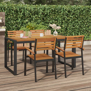 Akazienholz Gartentisch mit U-Beinen
