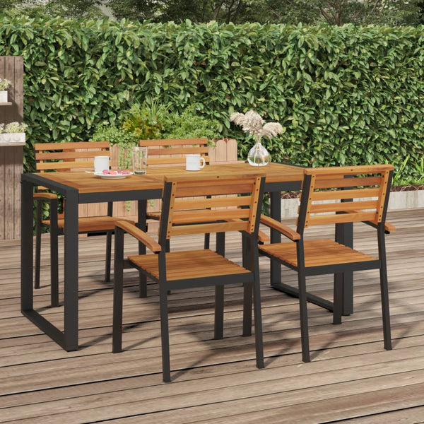 Akazienholz Gartentisch mit U-Beinen