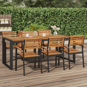vidaXL Table de jardin avec pieds en U 200x90x75 cm Bois d'acacia massif
