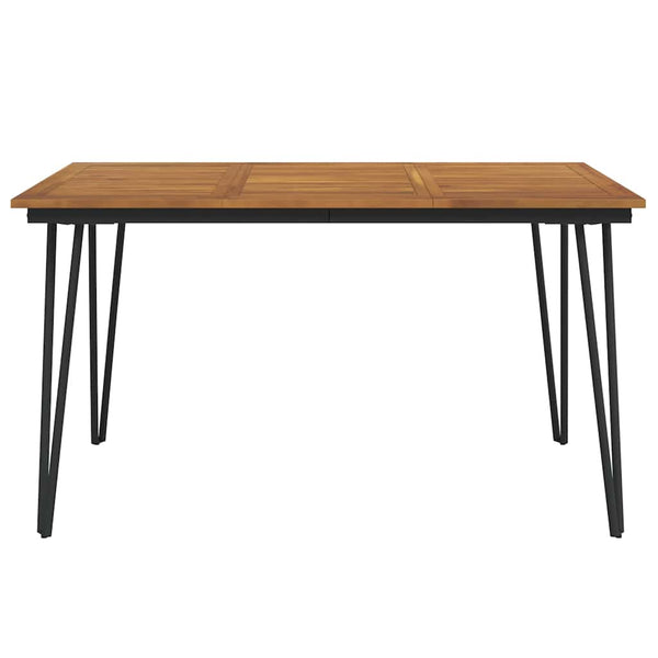Gartentisch Akazie mit Haarnadel-Beinen 140x80 cm
