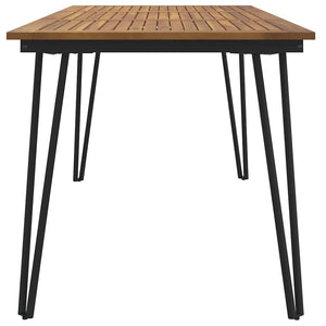 Gartentisch Akazie mit Haarnadel-Beinen 140x80 cm