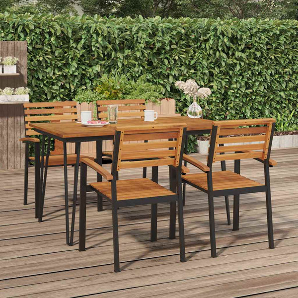 Gartentisch Akazie mit Haarnadel-Beinen 140x80 cm