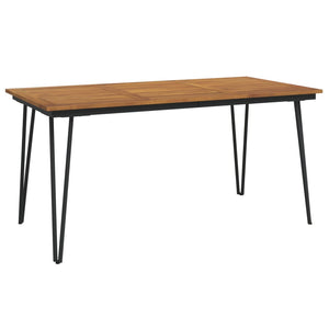 vidaXL Table de jardin avec pieds en épingle à cheveux 160x80x75 cm Bois d'acacia massif