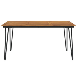 vidaXL Table de jardin avec pieds en épingle à cheveux 160x80x75 cm Bois d'acacia massif