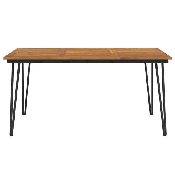 vidaXL Table de jardin avec pieds en épingle à cheveux 160x80x75 cm Bois d'acacia massif