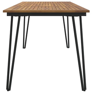 vidaXL Table de jardin avec pieds en épingle à cheveux 160x80x75 cm Bois d'acacia massif