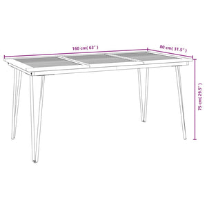 vidaXL Table de jardin avec pieds en épingle à cheveux 160x80x75 cm Bois d'acacia massif